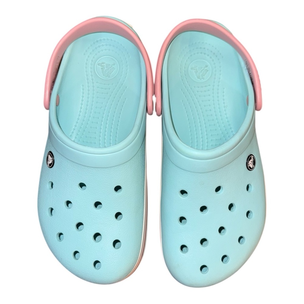 Crocs Crocband Clog Ice Blue / White / Pink Women’s Size 9 Men’s Size 7 - Picture 6 of 8